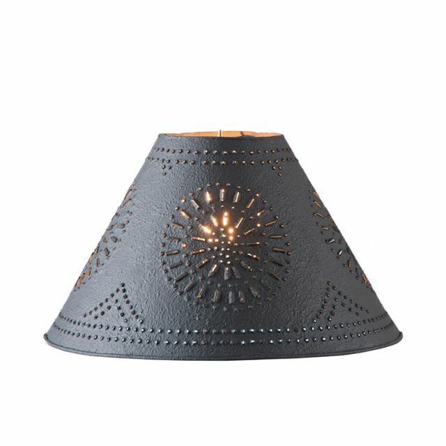 Primary image for 15- inch Lamp Shade with Chisel in Textured Black Tin