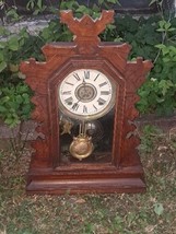 Antique Wm. L. Gilbert Eagle Kitchen Parlor Mantle Shelf Clock Works - £136.64 GBP
