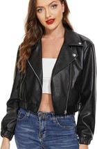 Faux Leather Jacket Womens Biker Blazer Casual Pleather Jacket - £70.08 GBP