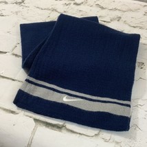 Nike Blue Scarf Cold Weather Gray Stripe Athletic Wear 9” X 58” Rectangular - £7.53 GBP