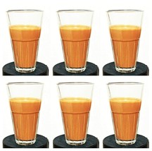 Indian Tea Glass Cutting Chai Glass 120 ml 6 PCs Thadi Tea Cups Clear Look     . - £30.06 GBP