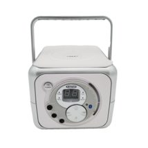 Jensen CD-555 White/Silver CD Player/Radio/Bluetooth Portable Boombox - NO CORD - £15.15 GBP
