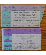 Bon Jovi 2 Vintage Ticket Stubs 1990&#39;s Madison Square Gardens Duran Dura... - $20.22 CAD