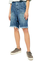 FREE PEOPLE We The Free Donne Pantaloncini Di Jeans Legend Solido Blu Taglia 24W - £25.38 GBP