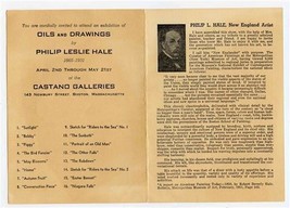 Philip Leslie Hale New England Artist Invitation Castano Galleries Bosto... - £14.22 GBP