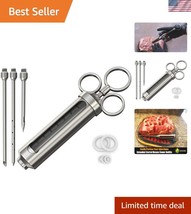 Stainless Steel Meat Injector - Ultimate Basting Syringe for Perfect Mar... - $15.00