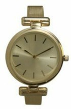 NEW Geneva 515143 Women&#39;s Yellow Gold Sunray Dial Classic Skinny Mesh Band Watch - £11.83 GBP