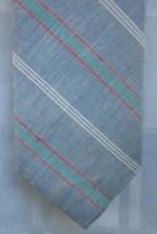 State Street Jordan Marsh Linen Blend Regimental Stripe Tie NEW with Tag... - $14.24
