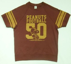 Snoopy Peanuts Football Player Uniqlo Men&#39;s T-SHIRT Brown Yellow M - £31.93 GBP