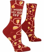 Blue Q Women&#39;s Crew Socks I work my a** off Socks women shoe size 5-10 - $13.85
