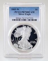 2003-W Silver American Eagle Proof Graded by PCGS as PR70DCAM - $264.12