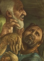 Guy Rowe. &quot;Jacob&#39;s Blessing&quot;. 1949 Religious Biblical Lithograph Print. ... - £9.37 GBP