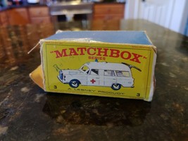 MATCHBOX LESNEY AMBULANCE #3 ORIGINAL DAMAGED BOX ONLY - $15.99