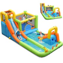 Inflatable Water Slide, 8 In 1 Mega Waterslide Park Bounce House For Out... - £536.62 GBP