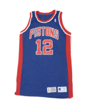 Vtg Champion NBA Detroit Pistons Basketball Jersey Game Worn 93/94 Blue ... - £231.77 GBP