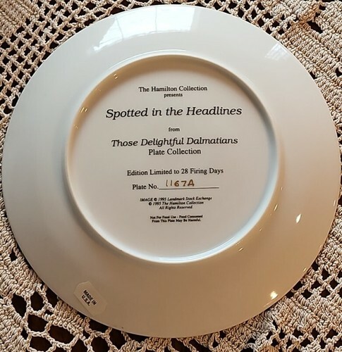 Hamilton Collection Delightful Dalmatians Plate 1167A ~ Spotted In the Headlines Item image 2