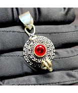 Garnet Box Pendant Gemstone Pendant, Handmade Pendant, Sterling Silver P... - $934.70 MXN