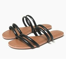 J Crew Black Seaside Slide Strappy Sandals Size 8 NEW - $30.00