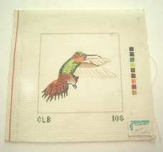  Hand Painted Needlepoint Canvas Hummingbird 4 X 4 CLB 108 - $29.99