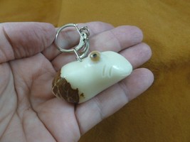 TNE-FROG-715A) Frog Amphibian Keychain Key Tagua Nut Figurine Carving Love Frogs - £12.92 GBP