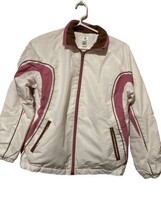 Vintage 80/90s Bold Spirit Windbreaker Jacket Women&#39;s Medium White Brown... - $24.26