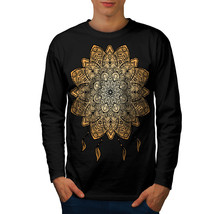 Wellcoda Mandala Yoga Mens Long Sleeve T-shirt, Spiritual Graphic Design - £17.97 GBP