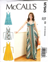 McCall&#39;s M7945 Misses 14 to 22 Tie Back Mini or Maxi Dress Uncut Sewing Pattern - £11.91 GBP