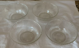 4 Federal Glass Co Depression Glass Cereal Bowls In Diana Clear Pattern 5&quot; - £19.81 GBP