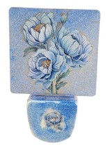 Blue Floral Night Light Plug-In With Glitter Finish - $14.03