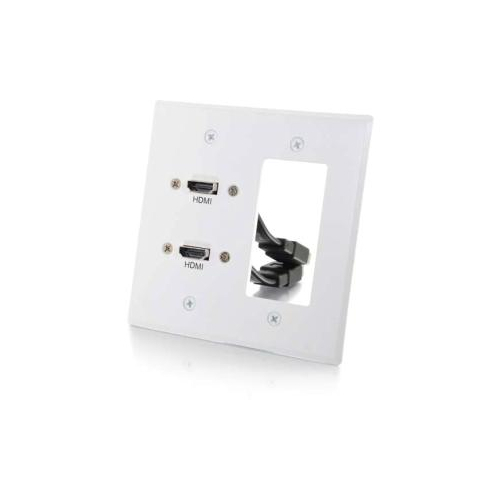 C2G 39708 DUAL HDMI 2GANG WALL PLATE-1 CUTOUT WHT - $123.41