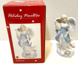 Vintage JC Penneys Holiday Novelties Porcelain Painted Angel Figurine 5 in - £14.76 GBP