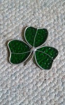 VTG Artist Signed Stained Glass 3 Leaf Clover Shamrock Sun Catcher Window Irish - £15.97 GBP