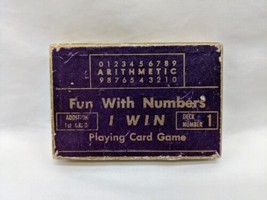 *Missing Instructions*Vintage 1950s Fun With Numbers I Win Playing Card ... - £13.40 GBP