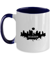 Houston Skyline silhouette, navy Two Tone Coffee Mug. Model 60087  - £18.87 GBP