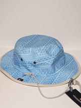 Vineyard Vines Reversible Bucket Hat M/L - Blue Print &amp; Khaki Woodblock ... - £28.55 GBP