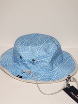 Vineyard Vines Reversible Bucket Hat M/L - Blue Print &amp; Khaki Woodblock ... - £28.38 GBP