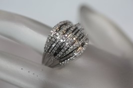 R.H. Macy &amp; Co. 925 Sterling Silver 1.00CTW Diamond Crossover Dome Ring Size 7 - £336.04 GBP