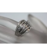 R.H. Macy &amp; Co. 925 Sterling Silver 1.00CTW Diamond Crossover Dome Ring ... - £328.35 GBP
