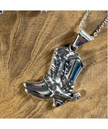 Sterling Silver Cowboy Boots Western Layering Necklace - $62.28 CAD