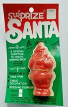 Vintage 2 Red Hard Plastic Santa Container in Pkg Surprise Inside Ornament lot 2 - £14.19 GBP