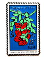 1985 USPS Hawaiian Wild Broadbean Enamel Pin Endangered Flora 15¢ Stamp ... - $239.62 MXN