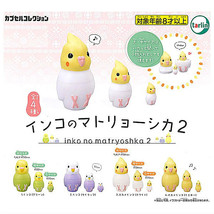 Parakeet Matryoshka Nesting Doll Mini Figure Vol 2 Cockatiel Yellow Green Purple - $15.99