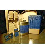 Brizard  Indigo Croco Pattern and Gray Leather with cutter & lighter ( Empty ) - $895.00