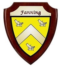 Fanning Irish Coat of Arms Shield Plaque - Rosewood Finish - £34.81 GBP