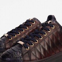 The Adler Navy Blue & Burgundy Snake Leather Men Sneaker Limited Edition image 8