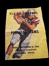 Plains Cowboys Portales Rams Football Program Texas 1960 Vtg Ephemera Coke Ads - £29.29 GBP