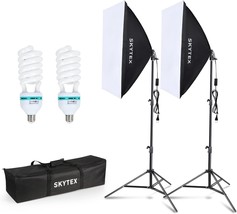 Softbox Lighting Kit, Skytex Continuous Photography Lighting, Video Recording. - £71.12 GBP