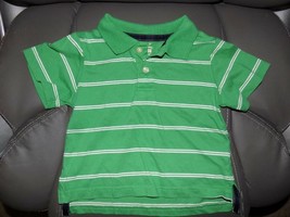 The Children&#39;s Place Green/White Striped Polo Shirt Size 18 Months Boy&#39;s NWOT - £8.62 GBP