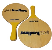 Pro Kadima Beach Ball Game Paddles Sport Design Vintage Wooden Wood L  R... - $15.38