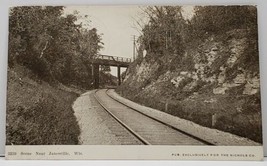 Near Janesville Wisconsin Scene of Railroad and Bridge 1908 Postcard G13 - $14.95